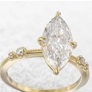Goldtone Marquise Cut Ring-NEW